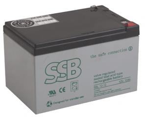 SSB AGM lead acid battery 12V 12Ah, lifetime 10-12 years, Faston 6,3mm
