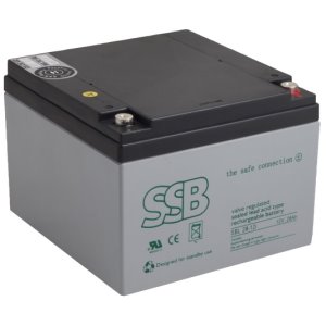 SSB AGM lead acid battery 12V 28Ah, lifetime 10-12 years, M5 connector