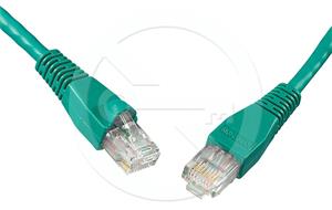 Solarix patch cable CAT5E UTP PVC 0.5m green snag-proof