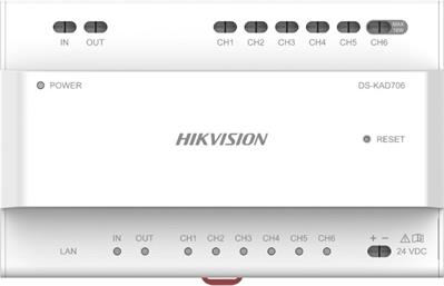 Hikvision DS-KAD706, audio-video and power distributor, up to 6 devices