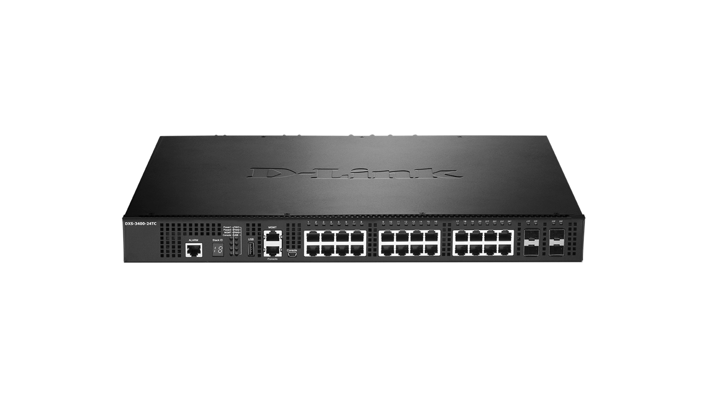 D-Link DXS-3400-24TC 20-Port 10GBASE-T/SFP+ and 10GBASE-T/SFP+ Combo Port