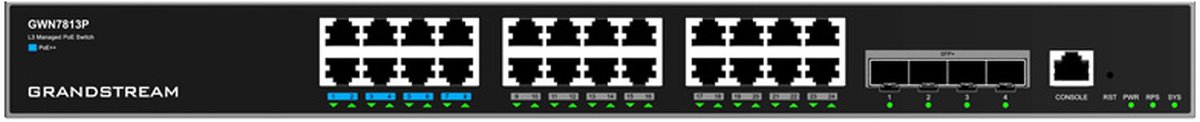 Grandstream GWN7813P Layer 3 Managed Network PoE Switch, 24 ports / 4 SFP+