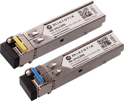 MikroTik HS-2733LC20D, Pair of SFP optical modules, Single-Mode, 20km, 2.5G, WDM