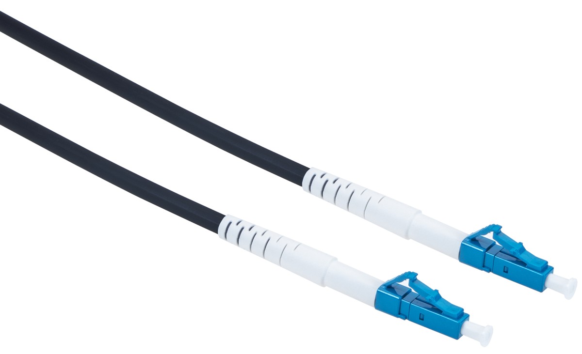 Masterlan PE fiber optic outdoor patch cord, LCupc/LCupc, Simplex, Singlemode 9/125, 50m