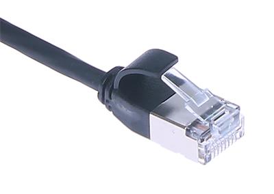 Masterlan comfort patch cable U/FTP, extra slim, Cat6A, 0,25m, black, LSZH