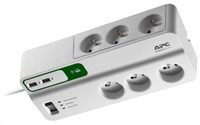 APC Essential SurgeArrest 6 outlets with 5V, 2.4A 2 port USB charger, 230V France