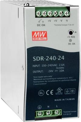 MEAN WELL SDR-240-24 Switching power supply for DIN rail 240W 24V