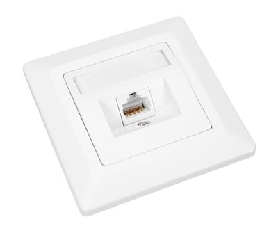 Solarix CAT6 UTP 1 x RJ45 flush-mounted socket, white