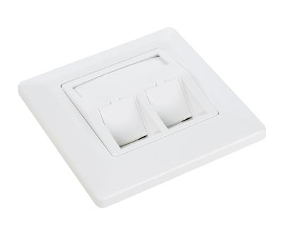 Solarix modular socket for 2 flush-mounted keystones, white