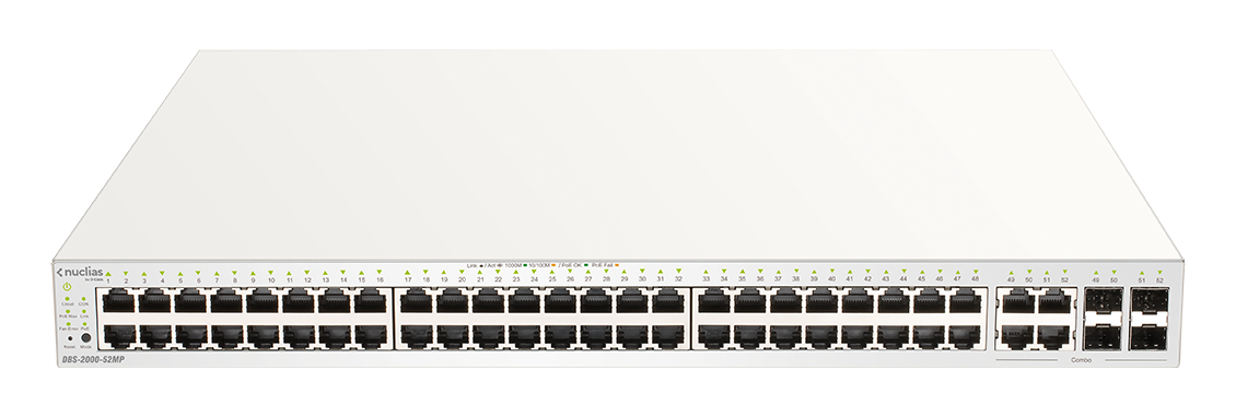 D-Link DBS-2000-52MP 52-Port Gigabit PoE+ Nuclias Smart Managed Switch including 4x1G Combo Ports, 3