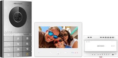 Hikvision DS-KIS706EY Complete Kit - Monitor+Door Station with a Keypad+Power Supply, 2-wire