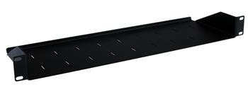 Masterlan fixed perforated shelf. 1U, 19 , 150mm, load capacity 15kg, black