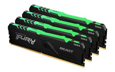 KINGSTON 64GB 3200MHz DDR4 CL16 DIMM (Kit of 4) FURY Beast RGB