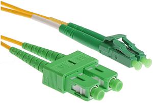 Masterlan fiber optic patch cord, LCapc-SCapc, Singlemode 9/125, duplex, 20m