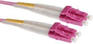 Masterlan fiber optic patch cord, LCupc-LCupc, Multimode 50/125 OM4, duplex, 1m