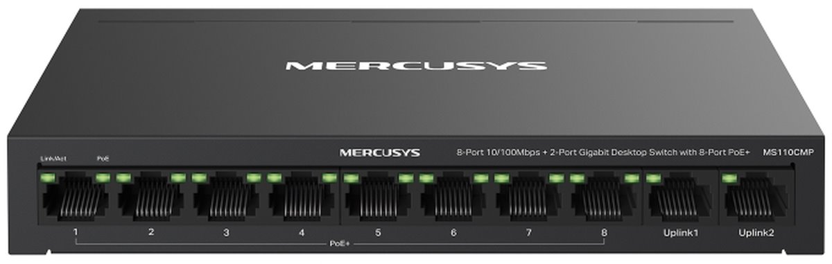 MERCUSYS MS110CMP, Gigabit Desktop Switch with 8-Port PoE+