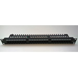 Masterlan patch panel 19 , 24xRJ45, Cat5e, 1U, with cable tie bar, black