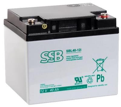 SSB AGM lead acid battery 12V 40Ah, lifetime 10-12 years, M6 connector