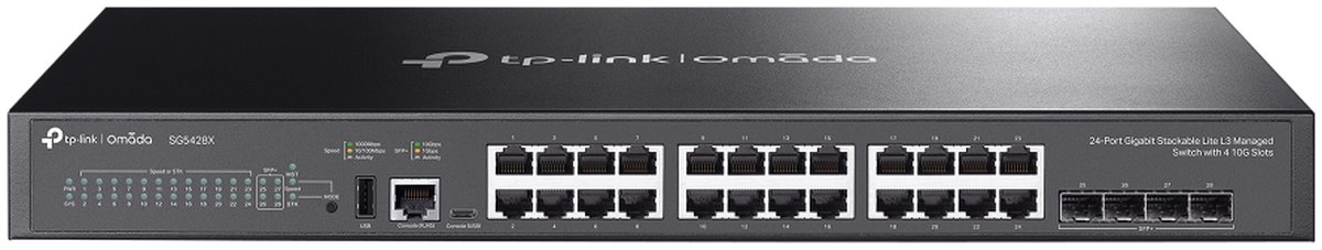 TP-Link SG5428X - 24× Gigabit RJ45 port and 4× 10Gbps SFP+ slot - OMADA, L3