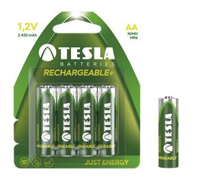 TESLA rechargeable AA batteries (HR06, pencil battery) 4 pcs - 2450mAh