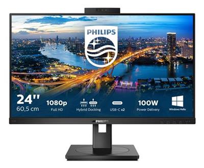 Philips LCD 243B1JH 23,8  16:9 IPS/1920x1080@75Hz/50M:1/4ms/250cd/HDMI/DP/RJ45/4xUSB/USB-C dock/webc