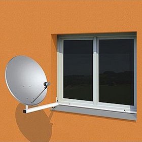 Antenna holder to plastic window frame  L , lenght 70cm, height 30cm, d=35mm