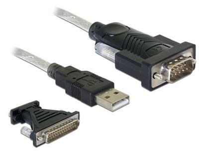 Delock Adapter from USB 2.0 Type-A to 1 x serial interface RS-232 D-Sub 9 + adapter D-Sub 25