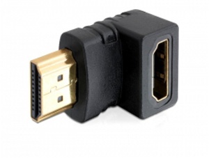 Delock adapter HDMI A male / female, rectangular, down