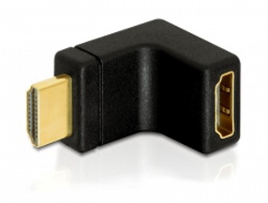 Delock adapter HDMI A male / female, rectangular 90 ° upwards