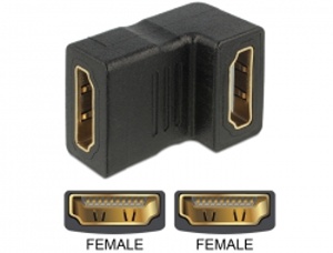 Delock adapter HDMI female> HDMI female 90 ° down
