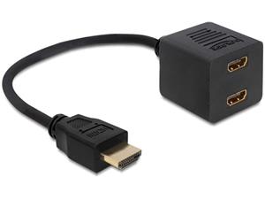 Delock adapter HDMI 1.4, 1x male> 2x female