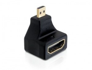 Delock High Speed HDMI adapter with Ethernet - micro D male> A female, rectangular