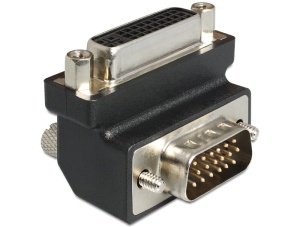 Delock Adapter DVI 24 + 5 pin female> VGA 15 pin male 90 °