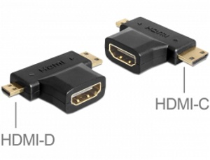 Delock adapter HDMI-A female> HDMI-C + HDMI-D male