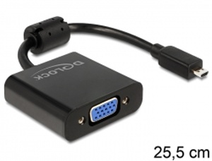 Delock Adapter HDMI-micro D male> VGA female black