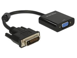 Delock black adapter DVI-D 24 + 1 male> VGA female