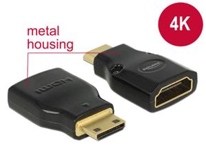 Delock High Speed HDMI Adapter with Ethernet - HDMI Mini-C male> HDMI-A female 4K black