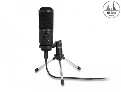 Delock Kondenzátorový mikrofon s rozhraním USB, se stojanem, 24 bitů / 176 kHz, pro PC a laptop