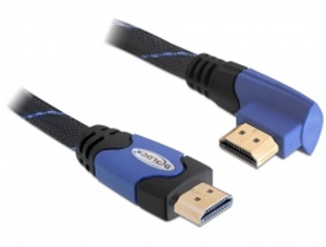 Delock High Speed HDMI cable with Ethernet - HDMI A male> HDMI A male rectangular 2 m