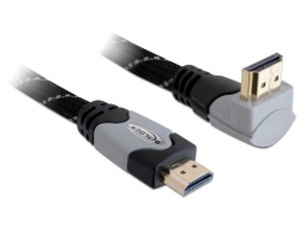 Delock High Speed HDMI cable with Ethernet - HDMI A male> HDMI A male rectangular 2 m
