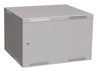 Solarix cabinet wall mount flat-pack SENSA LITE 6U 450mm, solid door, RAL 7035