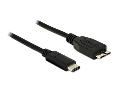 Delock Black SuperSpeed cable USB 10 Gbps (USB 3.1, Gen 2) USB Type-C™ male > USB type Micro-B same