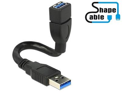 Delock kabel USB 3.0 A samec > USB 3.0 A samice ShapeCable 0.15 m