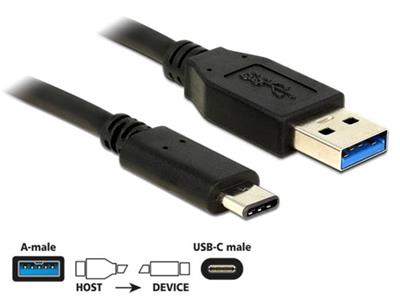 Delock SuperSpeed USB Cable 10 Gbps (USB 3.1, Gen 2) Type A male> USB Type-C ™ male 0.5 m black
