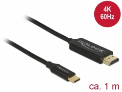 Delock Cable USB Type-C to HDMI (DP Alt Mode) 4K 60 Hz 1 m coaxial