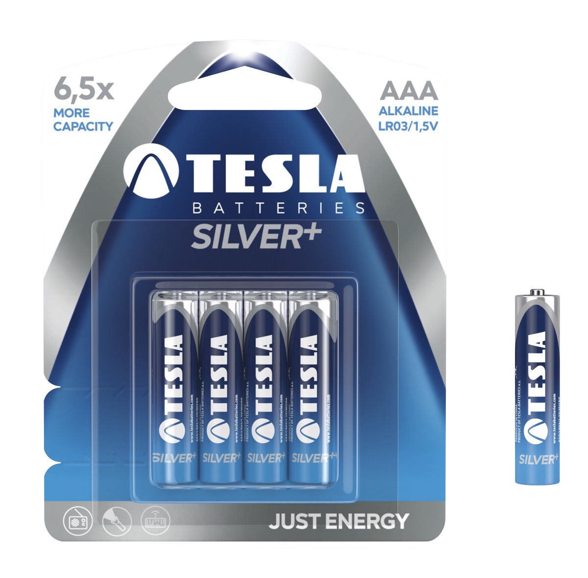 TESLA SILVER alkaline battery AAA (LR03) 24pcs, multipack