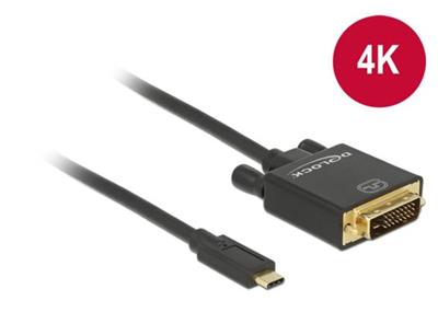 Delock USB Cable Type-C ™ male> DVI 24 + 1 male (DP Alt Mode) 4K 30 Hz 3 m black