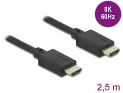 Delock Ultra High Speed HDMI Cable, 48 Gbps, 8K 60 Hz, 2.5 m