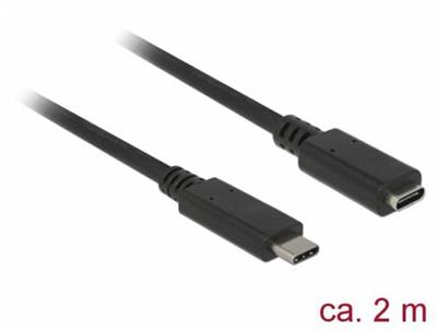Delock Extension cable SuperSpeed USB (USB 3.1 Gen 1) USB Type-C ™ male> female port 3 A 2.0 m no