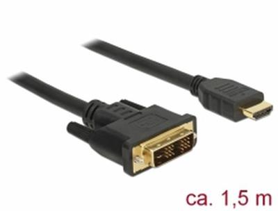Delock Cable DVI 18 + 1 male> HDMI-A male 1.5 m black